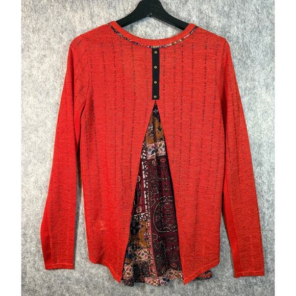 Miss Me Sequin Open Back Red Cardigan Flowy Breathable - Medium - Picture 4 of 10